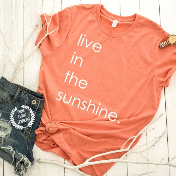 Plum Creek Boutique Tops - Inspirational Tees - Live in Sunshine - NEW NWT